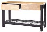 Heavy Duty Wooden Top Work Bench / Work Table with Wheels, Diamond Series, 36 x 24 x 38-in Mastercraft