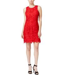 kensie womens floral lace sheath dress