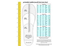 Toddler Youth Foot Size Chart Crochet Sewing For Kids