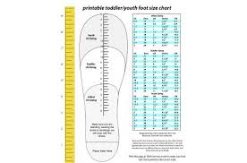 toddler youth foot size chart crochet sewing for kids