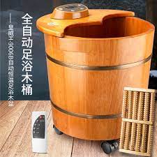 皇威橡木桶全自动电动按摩加热电足浴器足疗洗脚盆家用恒温泡脚桶-Taobao