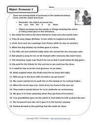 Help your second grade student review pronouns with this simple worksheet. Object Pronouns 2 Pronoun Worksheets