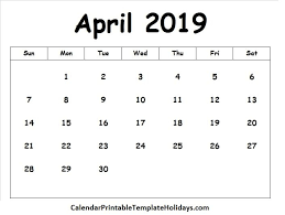 April 2019 Calendar Template Https Www Calendarprintabletemplateholidays Com April 2019 Calendar Html