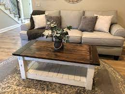 Chunky Farmhouse Coffee Table Clean Lines Distressed Lovemade14 Coffee Table Coffee Table Inspiration Coffee Table Rectangle