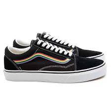 Black And Rainbow Vans Vans Old Skool Rainbow Mark Shoes Black In 2020 Rainbow Vans Cheap Vans Shoes Black Vans Shoes