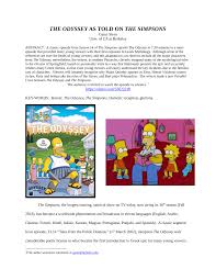 Pdf The Simpsons Do The Odyssey