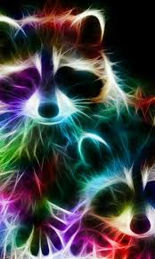 The wallpaper has images of animals in neon. 510 Neon Animals Ideas Fractal Art Animals Fractals