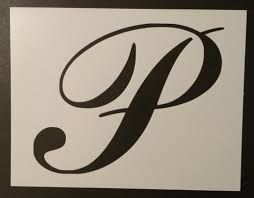Cursive alphabets in capital and lower case letters for kids learning and art projects. Large Big Script Cursive Letter P Stencil My Custom Stencils