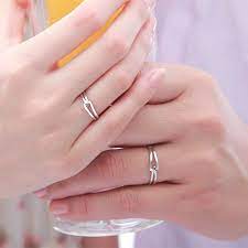 Simple Interlocking Matching Couple Promise Rings Set Couple Wedding Rings Wedding Rings Sets His And Hers Wedding Ring Bands