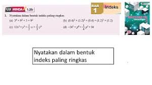 Kssm Matematik Tingkatan 3 Bab 1 Indeks Indeks Paling Ringkas Uji Minda 1 2b No1 Buku Teks Youtube