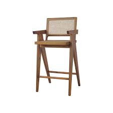 Jeanneret Barstool With Arms And Back Bar Stools Mid Century Bar Stools Outdoor Kitchen Bars