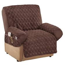 Collections Etc Diamond Shape Quilted Stretch Recliner Cover With Storage Pockets Chocolate Walmart Com Recliner Cover Recliner Recliner Chair Covers