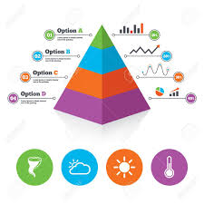 Pyramid Chart Template Weather Icons Cloud And Sun Signs Storm