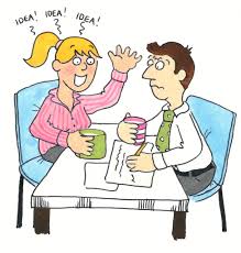 Cartoon People Talking 4 Stress Buster Two people communication each other isolated. cartoon people talking 4 stress buster