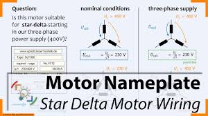 Y delta motor wiring diagram wiring diagram database. Star Delta Starting Electric Motor Wiring Using The Data On The Nameplate For Electricians Youtube