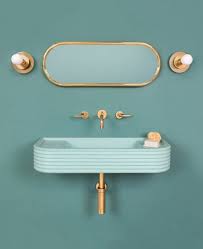 Usually the bathroom wash basin is a bit small, just enough to allow us to wash our hands and face. 9 Colorful Bathroom Sink Ideas That Put Traditional White Basins To Shame Hunker Bathroom Colors Bathroom Trends Colourful Bathroom