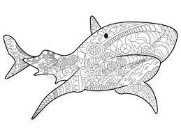 Vectores De Stock De Colorear Dibujos Ilustraciones Sin Royalties De Colorear Dibujos Pag Mandalas Para Colorear Animales Mandalas Animales Arte De Tiburon