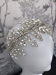 Elegant Crystal Bridal Headpiece Wedding Headband Tiara Etsy Crystal Bridal Headpiece Crystal Wedding Tiaras Flower Hair Accessories Wedding