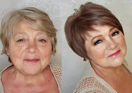 Today my wife cut of her gray hair. Now she look 40 years younger than me.