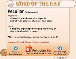 Peculiar Word Of The Day Words Smile Synonym