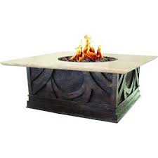 Hampton Bay Avila 36 In Square Envirostone Propane Fire Pit 66598 The Home Depot Gas Fire Pit Table Fire Pit Table Outdoor Fire Pit Table