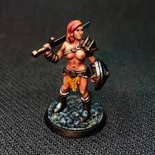 NSFW] Finished this HeroForge model. Really happy with all aspects of it.  Inspired by the work of award-winning fantasy artist Julie Bell. :  r/minipainting