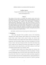 Nilai moral yang dijalani oleh masyarakat secara luas ini kerapkali digunakan untuk mengatur pola perilaku menjalani kehidupan sosial. Pdf Dimensi Moral Dalam Kegiatan Keilmuan