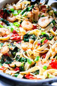 Shrimp Spinach Pasta Quick And Simple Recipe Fast Food Bistro Recipe Fast Pasta Recipes Full Meal Recipes Easy Pasta Recipes