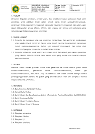 Perancangan enterprise architecture sistem informasi pelayanan publik di bpn kota pekanbaru. Sop Pelaporan Hasil Penelitian Jurnal Ilmiah