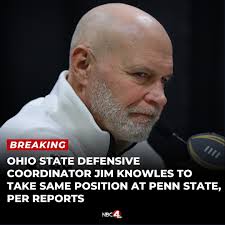 Multiple reports said Ohio State defensive coordinator Jim Knowles will  take the same position at Penn State next season for a salary worth over $3  million. https://nbc4i.co/40MMa9I