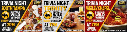 Play blazin' trivia for your chance to . Buffalo Wild Wings Adds 3 More Street Laced Trivia Nights South Tampa Wesley Chapel Trinity Street Laced Marketing And Promotions