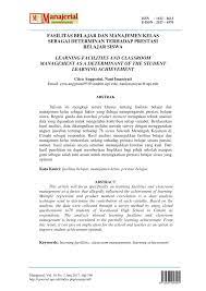 Dikategorikan sebagai kegiatan pbm (teaching), diantaranya membuat persiapan sebelum. Pdf Fasilitas Belajar Dan Manajemen Kelas Sebagai Determinan Terhadap Prestasi Belajar Siswa