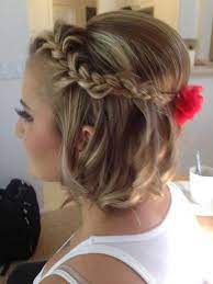 Short Braided Hairstyles Jpg 500 666 Short Wedding Hair Short Hair Updo Bridesmaid Hair Braid