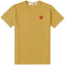 Comme Des Garcons Play Colour Series Logo Tee Mens Fashion Casual Wear Logo Tees Mens Tshirts