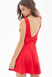 V Back Bow Dress Red Backless Dress Bow Back Dresses Dresses