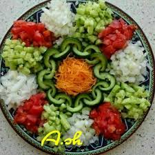 تزیین سالاد شیرازی Food Garnishes Party Food Appetizers Veggie Tray