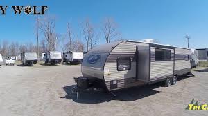 Toy hauler travel trailers provide you with that perfect blend of living and living, providing you with a host of comfortable residential features, but also making any trip that you take into a real check out our current toy hauler travel trailer inventory in the listing below to see everything that we have in stock. The 2017 Forest River Grey Wolf 27rr Toy Hauler Youtube