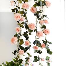 Here is how to diy wedding flowers: White Champagne Red Silk Flower Garland Fake Hanging Flower Etsy