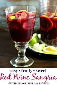 Fruity And Sweet Red Wine Sangria With Orange Apple And Lemon Recipe Easy Sangria Recipes Red Wine Sangria Sangria Recipes