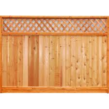 6 Ft X 8 Ft Premium Cedar Lattice Top Fence Panel With Stained Spf Frame Actual Size 68 3 8 In H X 96 In W 6x8ltp The Home Depot Wooden Fence Panels