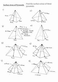 Surface Area Of Pyramid Worksheet Lovely Surface Area Of Pyramids And Frustums No Pythagoras By Pyramids Surface Area Worksheets