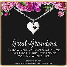 It's a wonderful gift to give the amazing, awesome, wonderful, and beautiful grandma in your life. Amazon Com Great Grandma Gifts Great Grandmother Grandchild Necklace Sterling Silver Necklace Great Grandparents Gifts Gift For Grandma From Grandchildren Christmas Gifts From Granddaughter Grandson Handmade