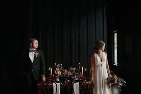 Dark Moody Wedding Reception Jordan Taylor Photography Spain Ranch Tulsa Wedding Photographer Intimate Wedding Reception Wedding Portraits Dark Wedding