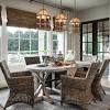 The white covered wooden island chairs. 1