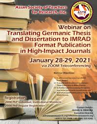 The imrad format allows readers to navigate through content with ease. Asean Research Organization Webinar On Translating Germanic Thesis And Dissertation To Imrad Format Publication In High Impact Journals