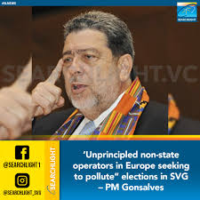 Prime Minister Dr. Ralph Gonsalves, told the United Nations (UN) General  Assembly a few days ago that entities in the international sphere are  seeking to pollute democracy and interfere with elections in