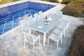 ensemble table de jardin extensible en aluminium moniga 10 table de jardin alu ensemble table de jardin table de jardin