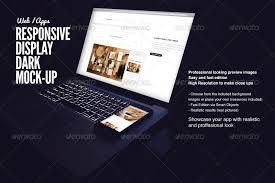 Responsive Display Dark Mock Up Mocking Typography Logo Display