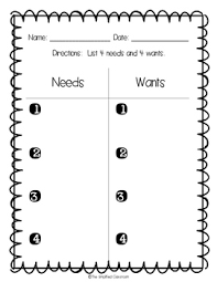 Photos of the free printable needs and wants worksheets. Needs Vs Wants Color In Worksheet And Anchor Chart Template Tpt