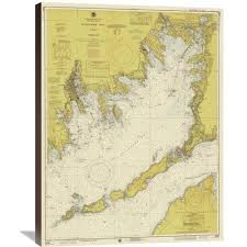 Global Gallery Nautical Chart Buzzards Bay Ca 1974 Sepia